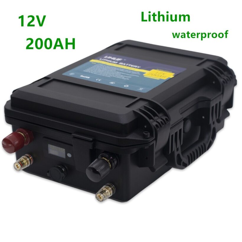 Aliexpress-Batterie lithium 12V 200Ah étanche pour moteur de bateau et équipements