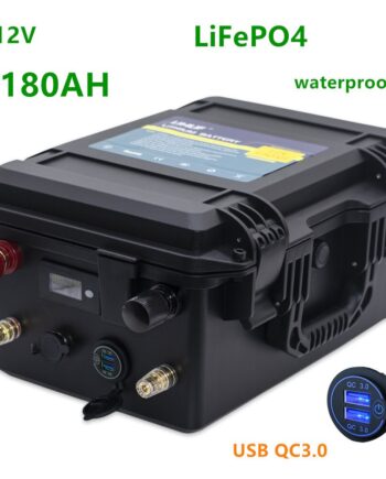 Aliexpress-Batterie lithium LifePO4 12v 180Ah étanche pour moteur de bateau et équipements
